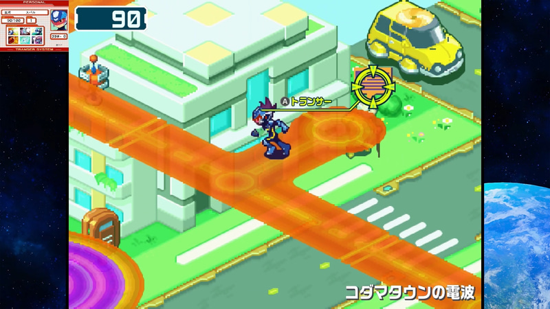 各種電脳やトランサーへは近づいてボタンを入力する事で出入りする形に変化。トランサーへ入る判定が結構広いのでボタンを連打しながら探索すると誤操作で出入りを繰り返してしまうので注意が必要だ