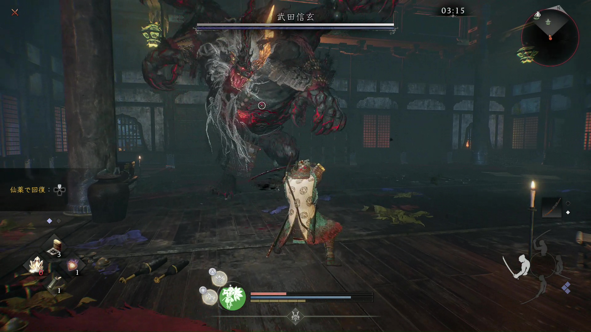 手強いと警告があっただけに、半端じゃない強さの武田信玄。こいつに勝つにはかなりのプレイスキルが要求されそうだ