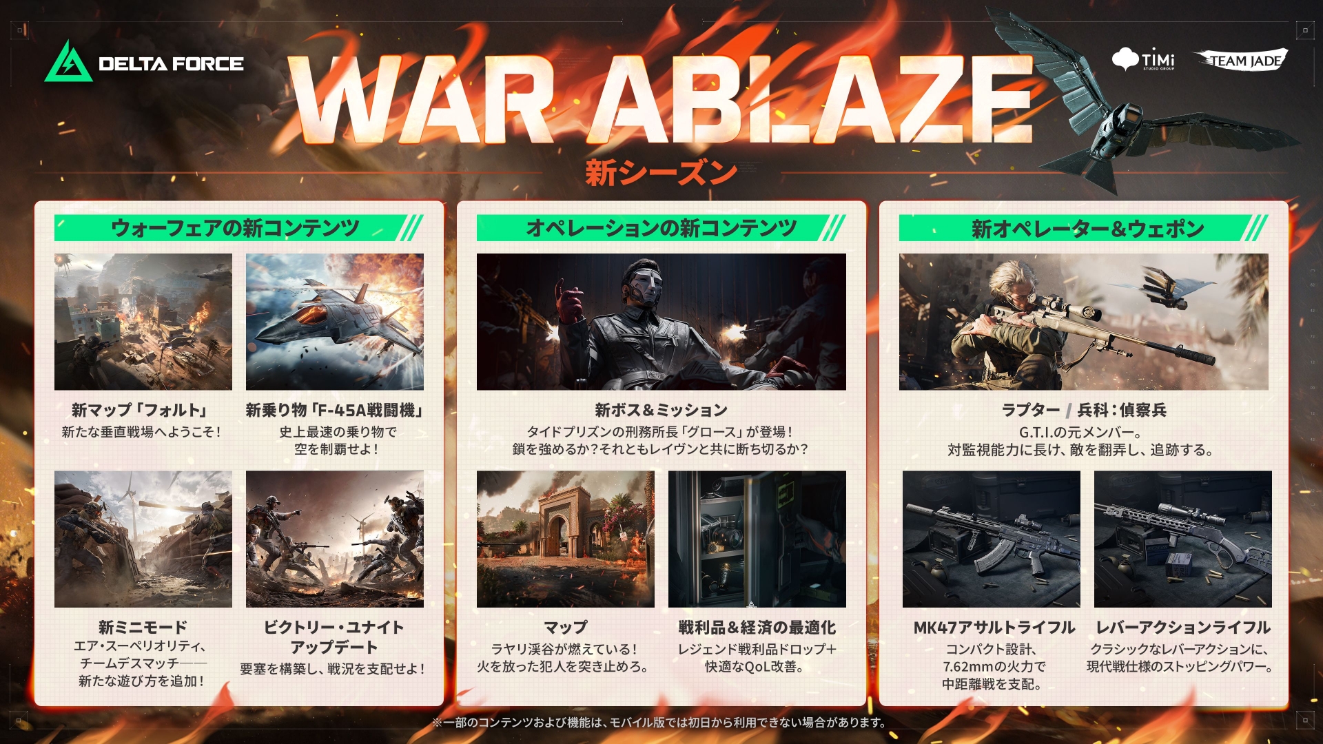 9月23日から始まった新シーズン「ウォーアブレイズ」では多数のコンテンツ追加が行われた