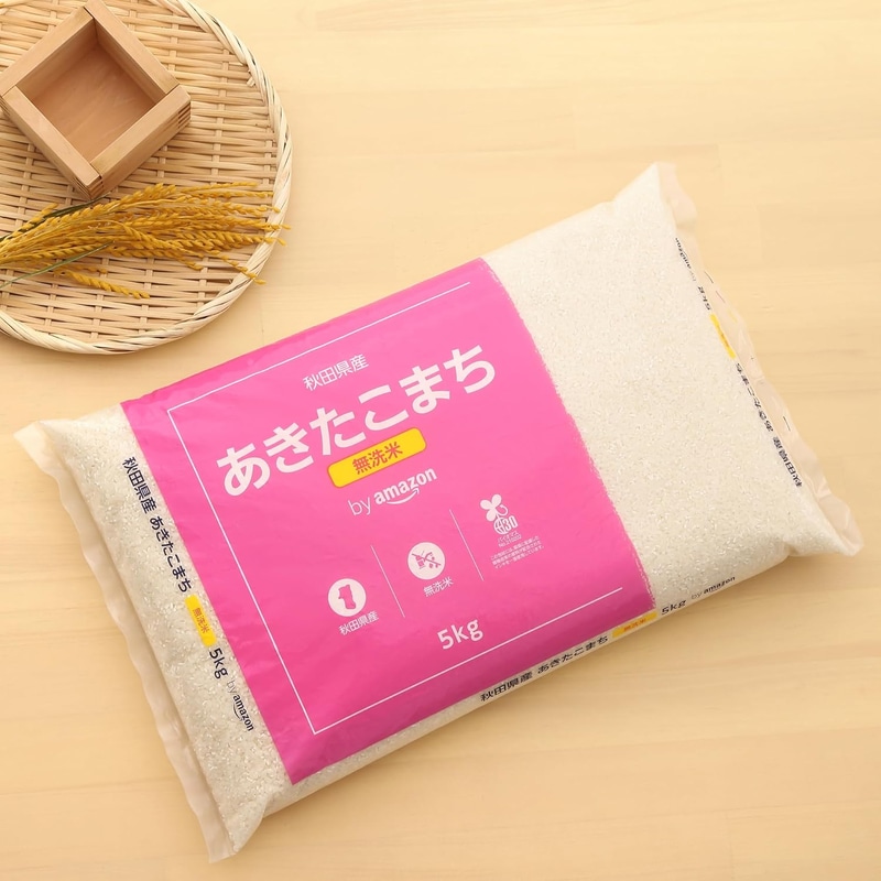 「Amazon 秋田県産 あきたこまち 無洗米 5kg」
