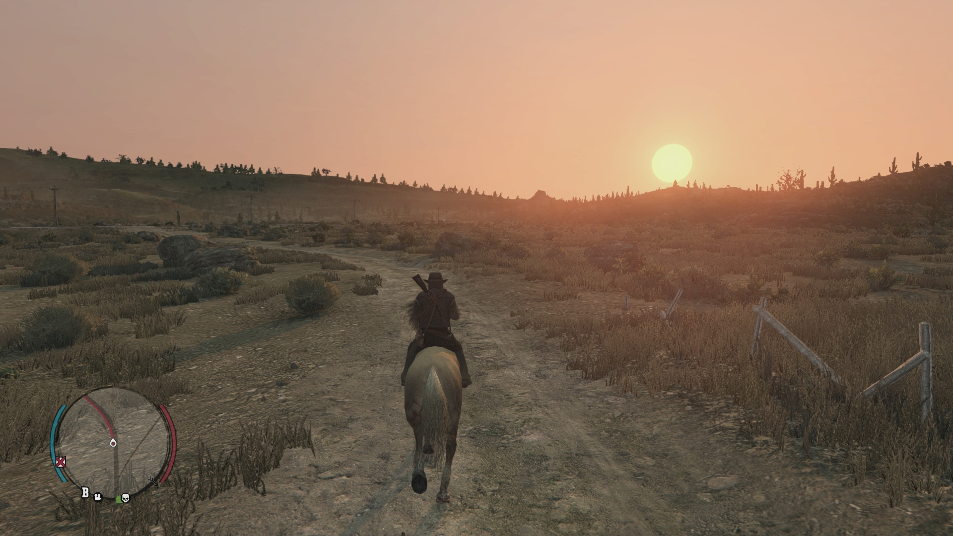 口笛やギター、バンジョーなどを使った西部劇らしいBGMも哀愁を感じさせる