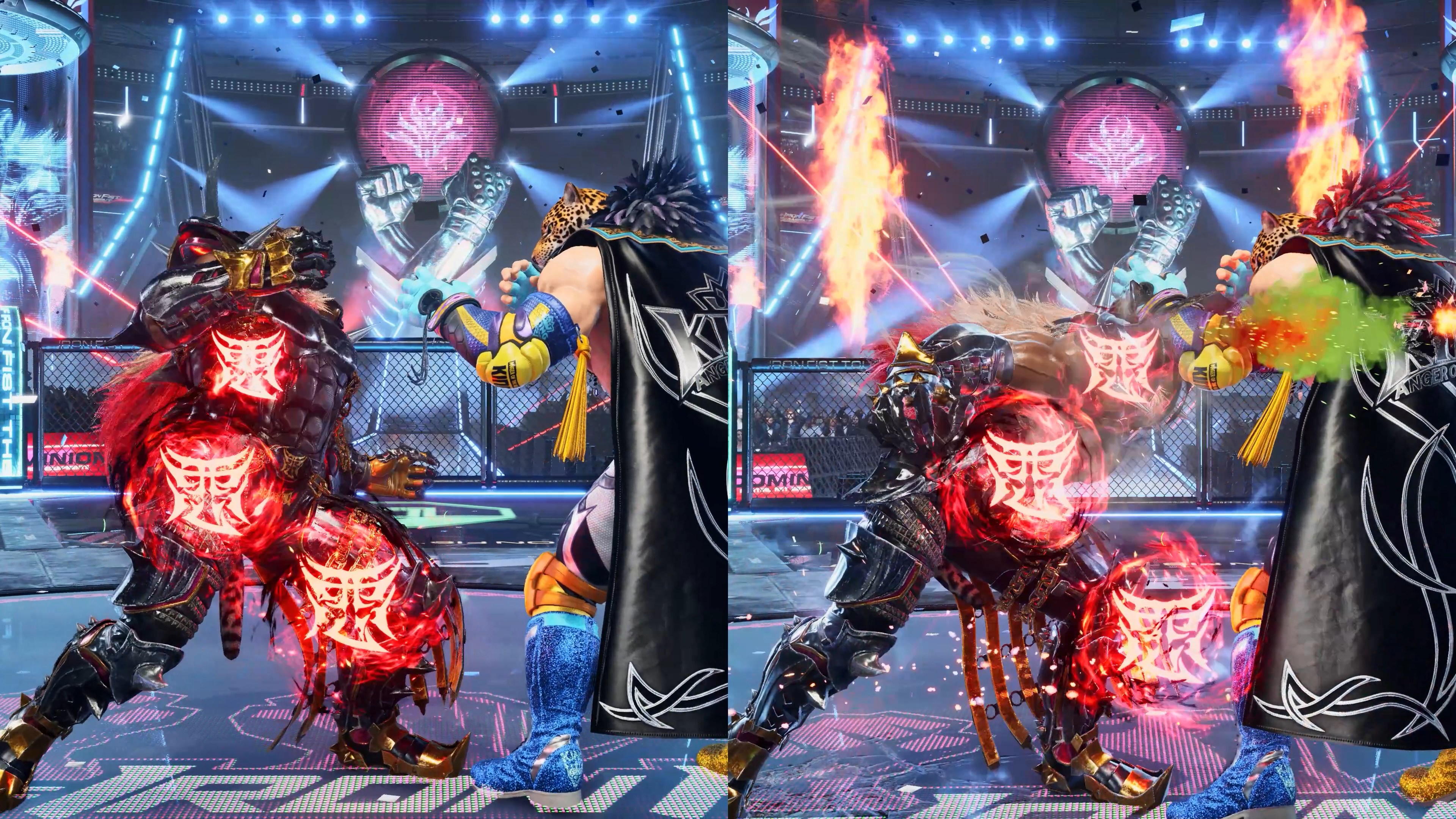 同社提供のグリーンミスト発生時間の比較映像。ヒート発動時の方が早くグリーンミストが発生しているのが分かる