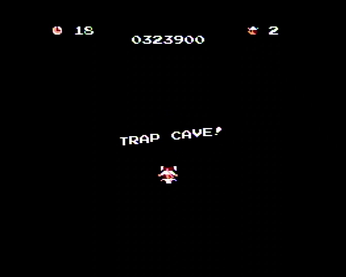 シーン2後半の大きな建物の入口は罠で、入ると強制的にミスに。覚えていればなんてことはないが、残機が少ないときに引っかかるととても悔しい