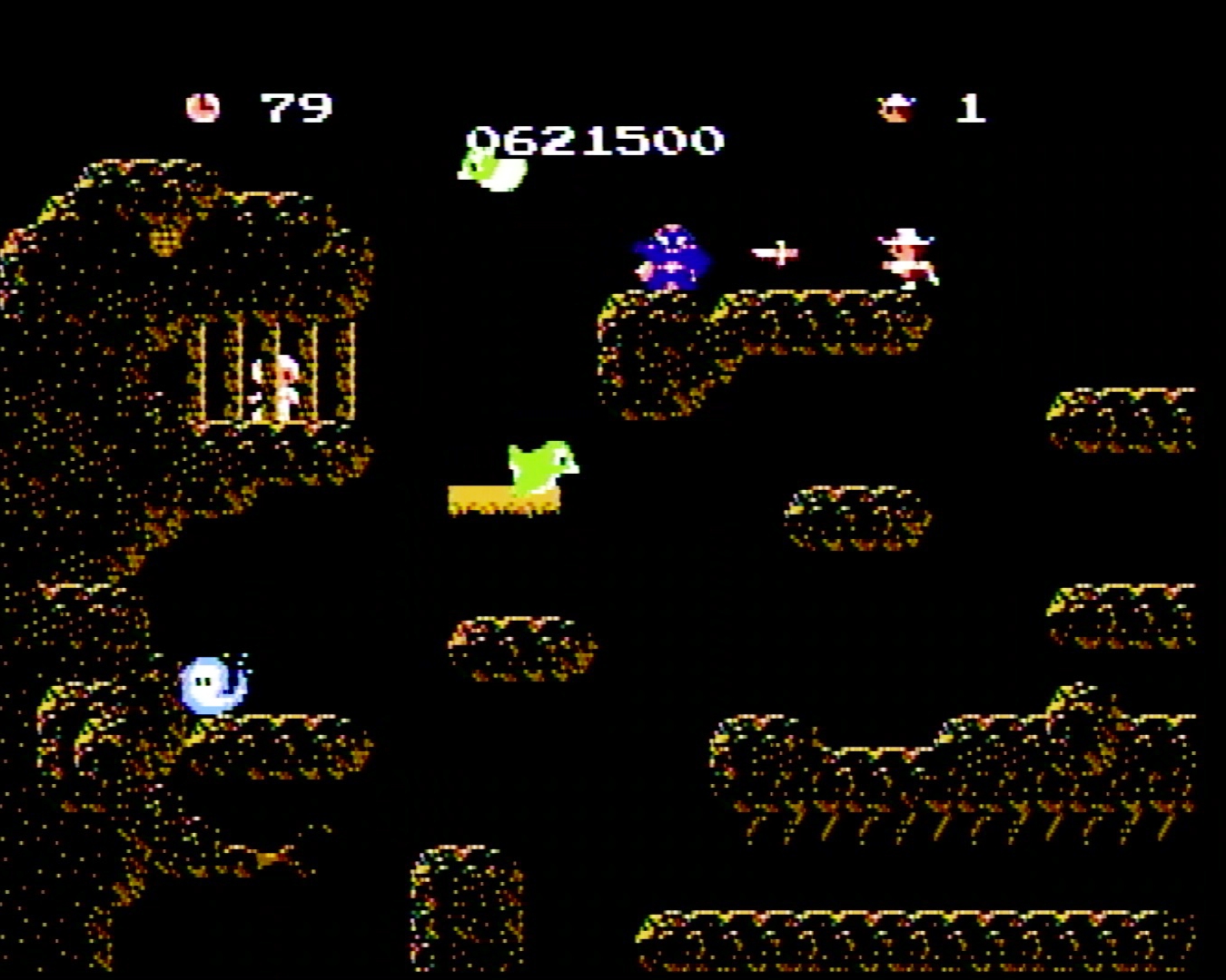 ナイフ4発であっさり倒せてしまうシーン4のドン・ワルドラド。シーン1の強さは何だったんだ。そして左の黄色い床は下りるときジャンプをすると乗れずに落ちてしまう。そんなの分からんよ！