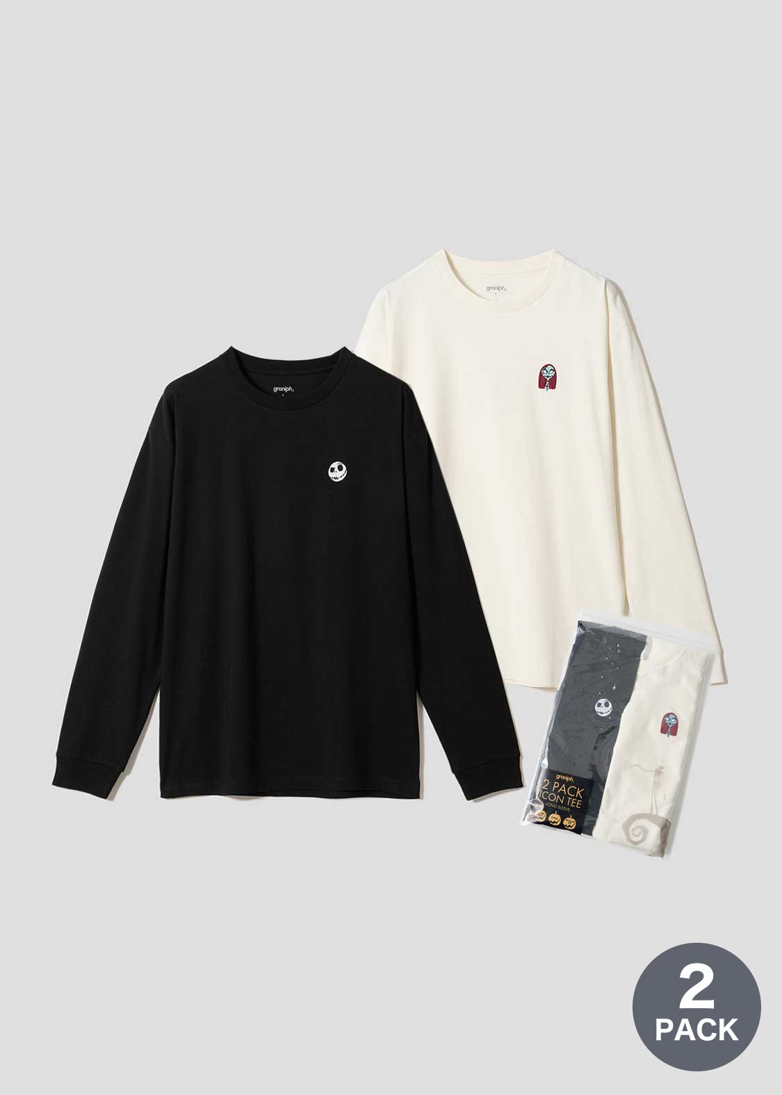 ジャックとサリー フェイス｜2パックアイコン長袖Tシャツ（6,900円）