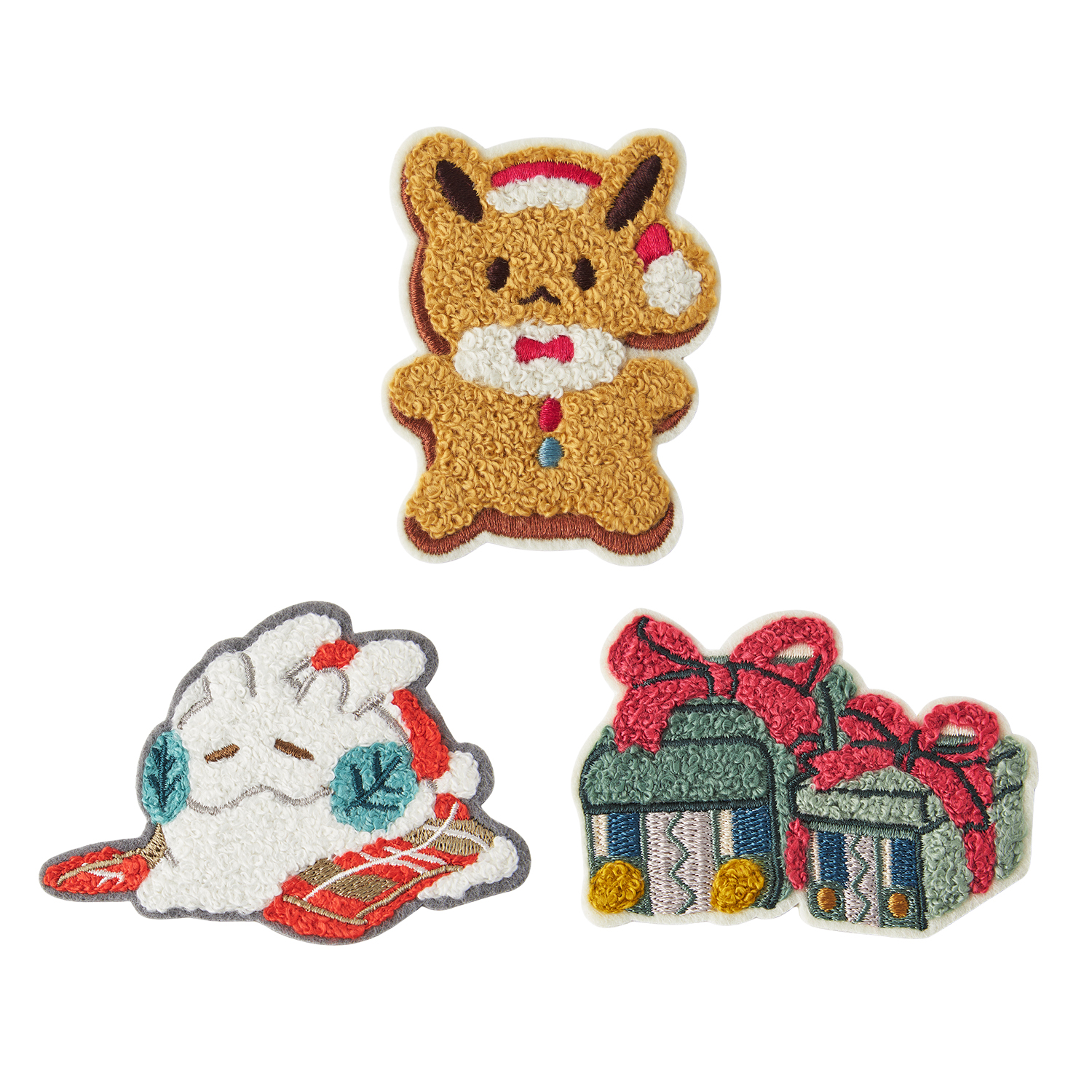 もこもこ刺繍ステッカー Pokémon Holiday Blessings 全3種 各660円