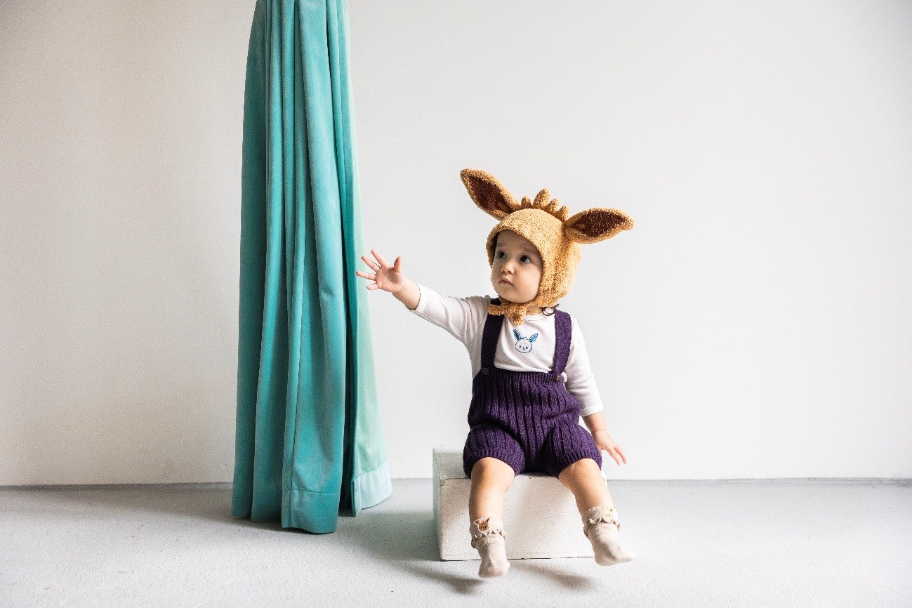 耳付きニット帽／サス付きパンツセット／モチーフソックス（petit main）