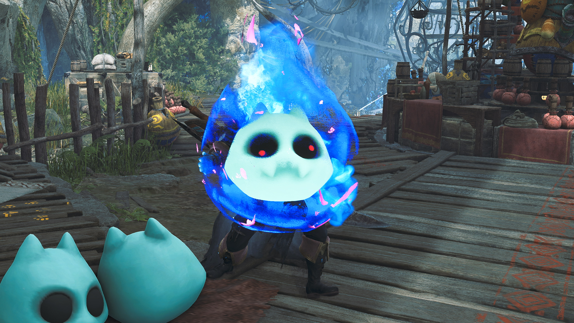 追加ジェスチャー「カボチャかぶり」