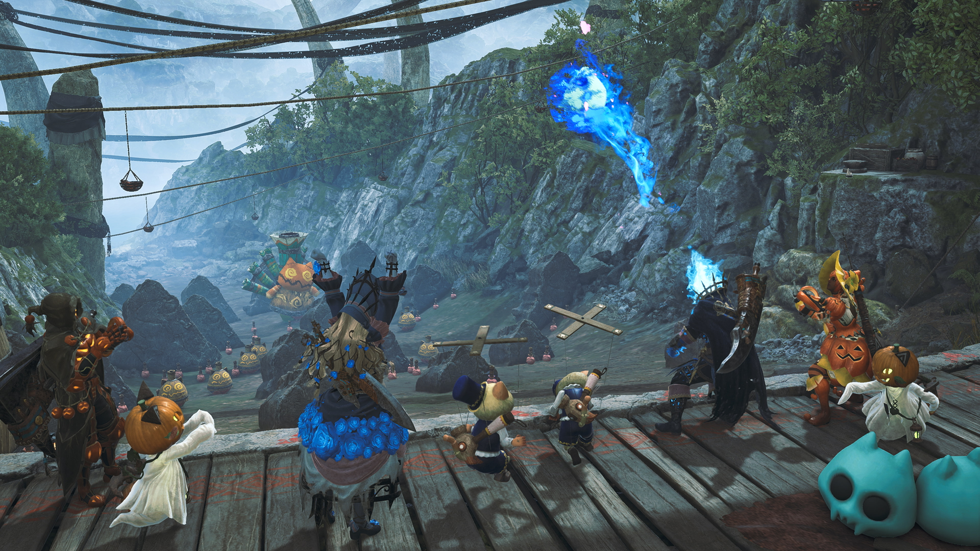 追加ジェスチャー「カボチャかぶり」