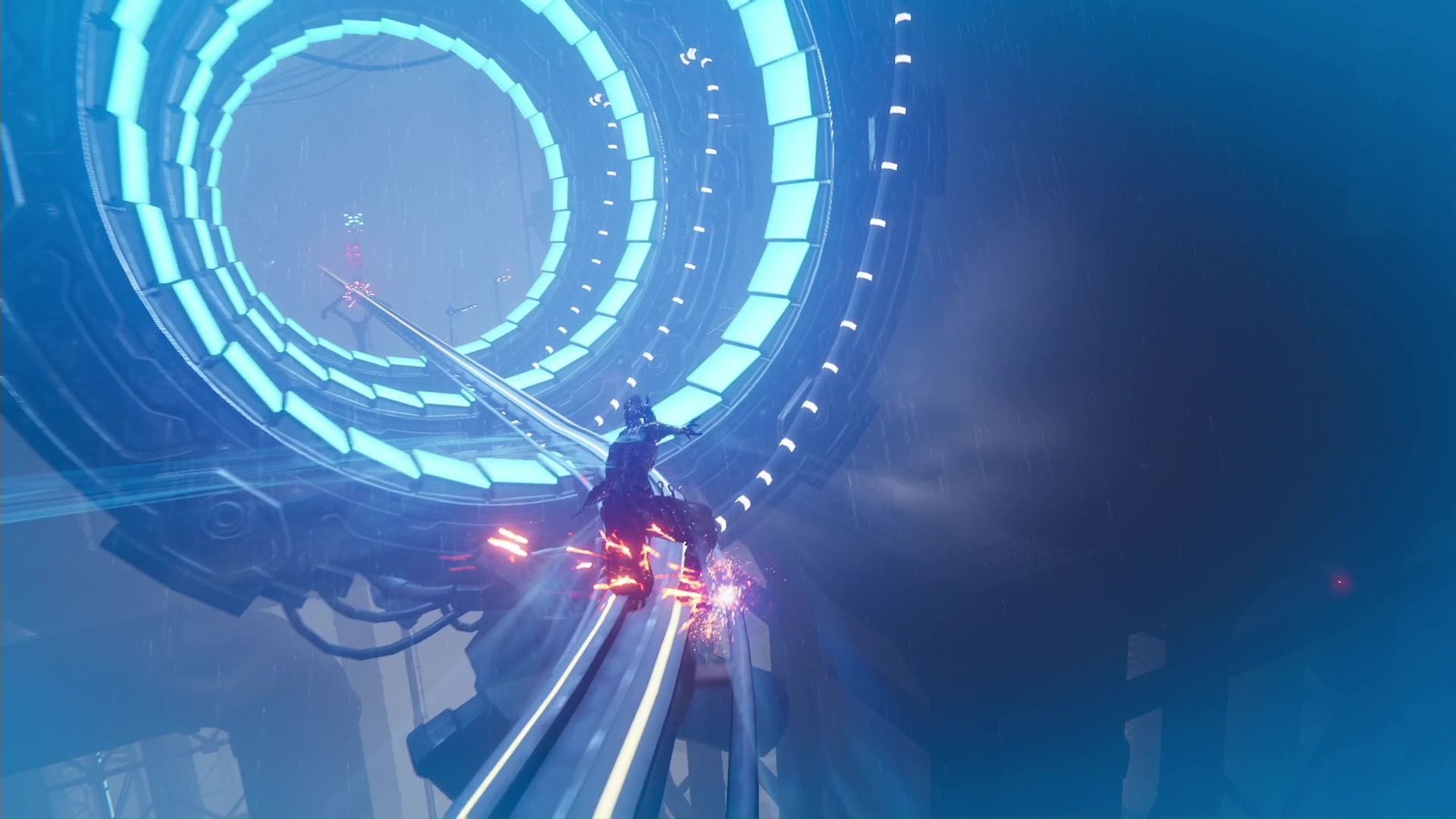 サーフィンからムササビダイブ、さらにそこからレールアクションと、途切れることない疾走感がぶっ続く