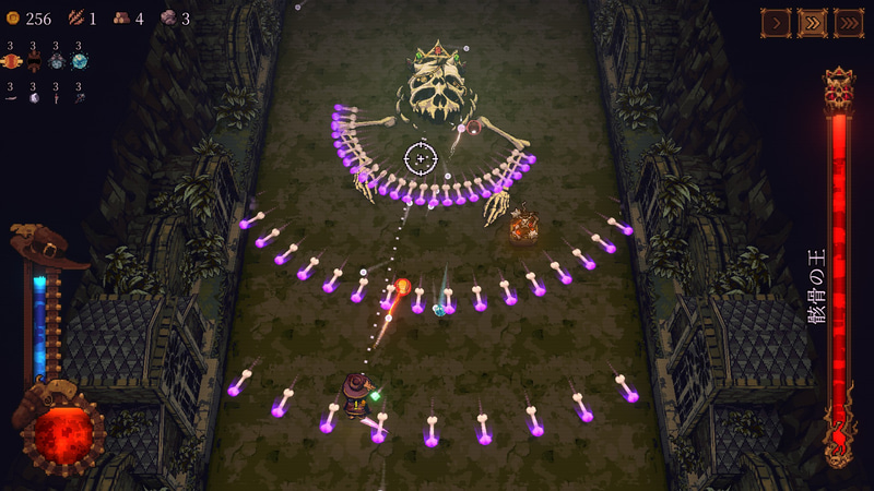 大ボスの種類によってはシューティングゲームのような戦いに