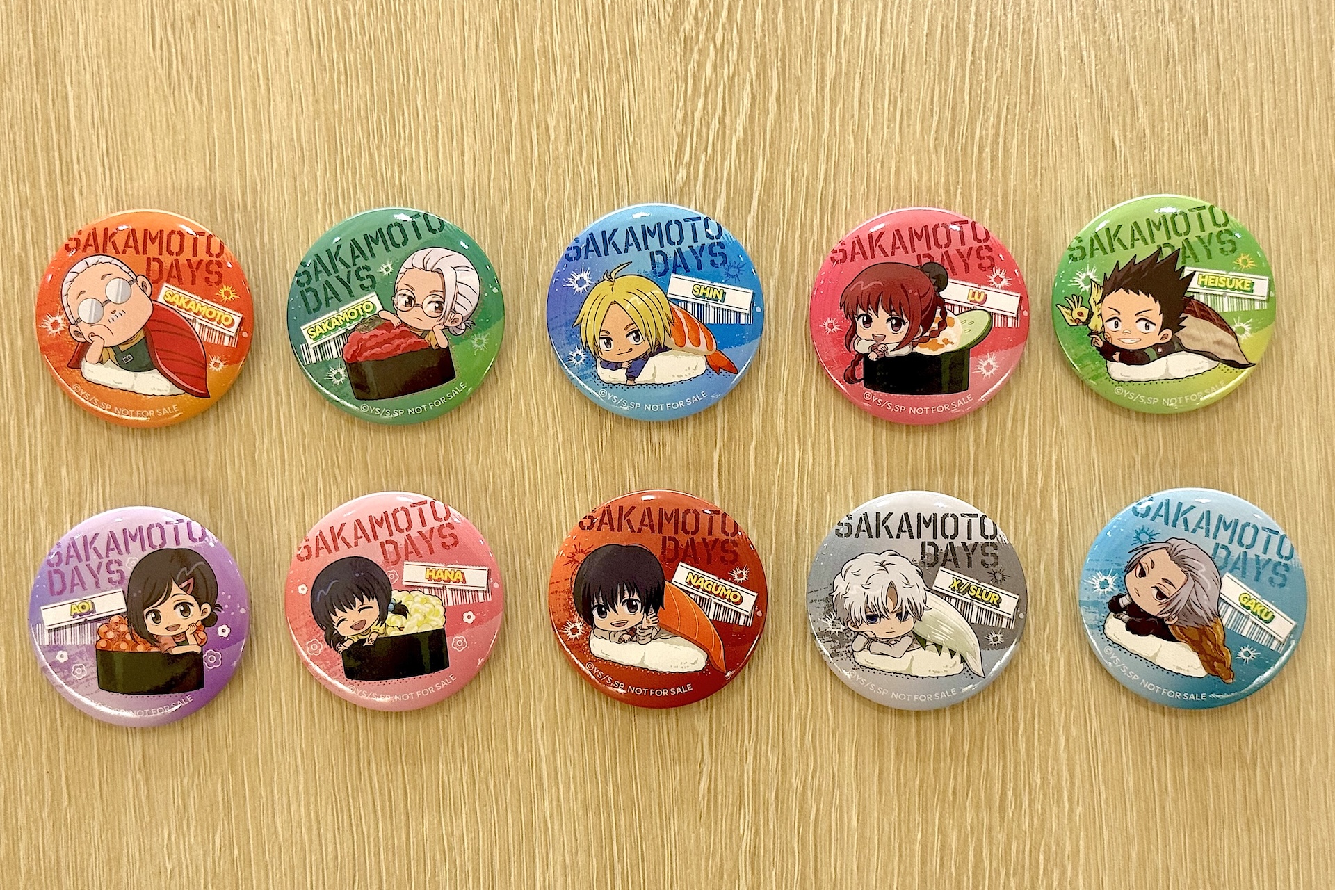 種類は全10種。キャラクターのデフォルメされたイラストがかわいい