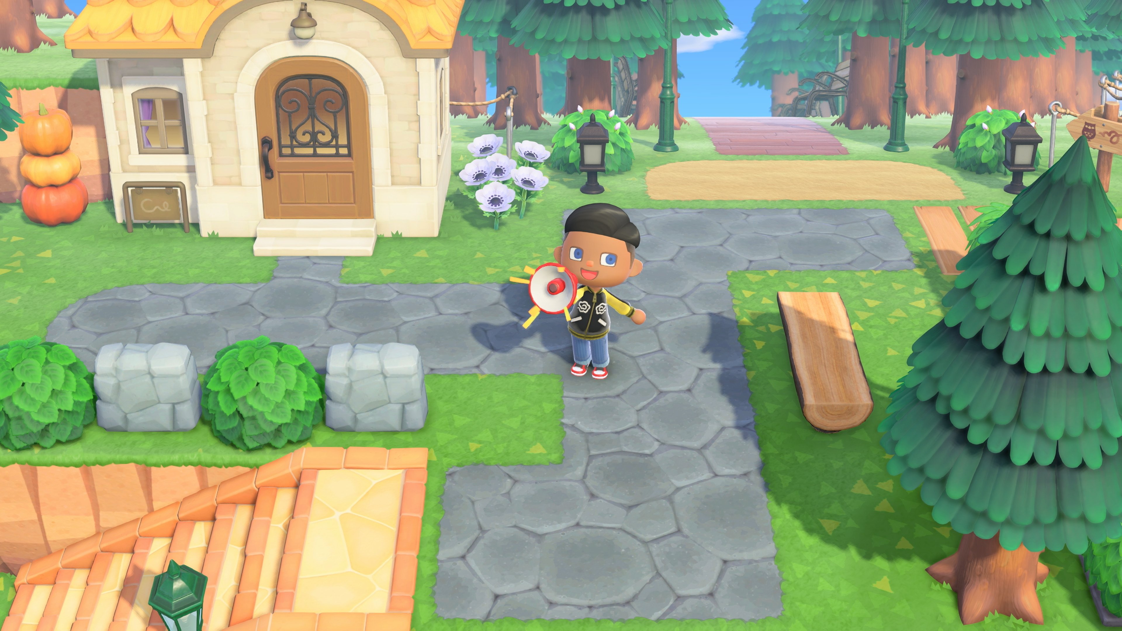 タヌキ商店の新アイテム「メガホン」で、住民の名前を呼ぶと返事をしてくれる。遠くにいても気付いて貰える便利アイテムとなっている