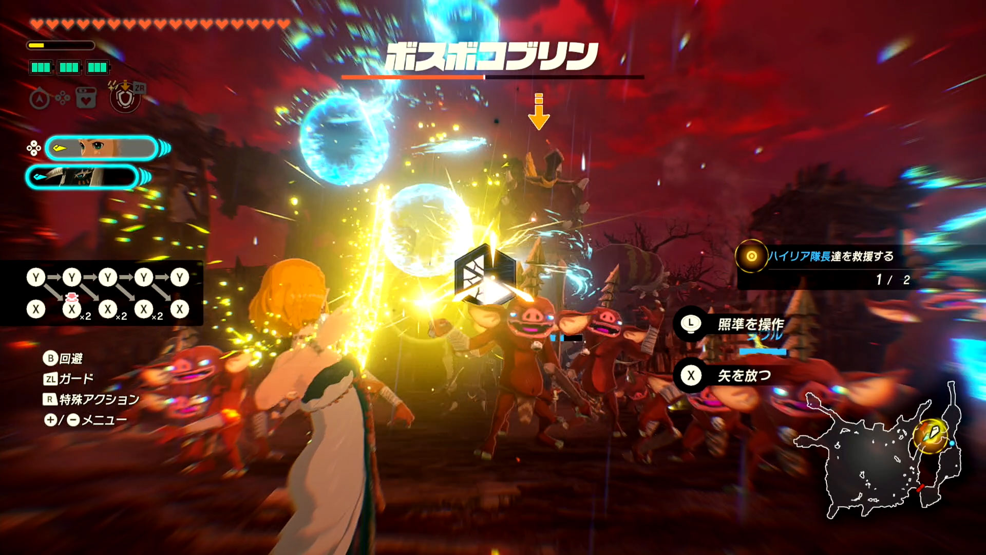 「シンクストライク」発動後、キャラクターの組み合わせによっては、敵を狙ってボタンを押すなどの操作が必要になる。油断せずにダメージを与えていこう