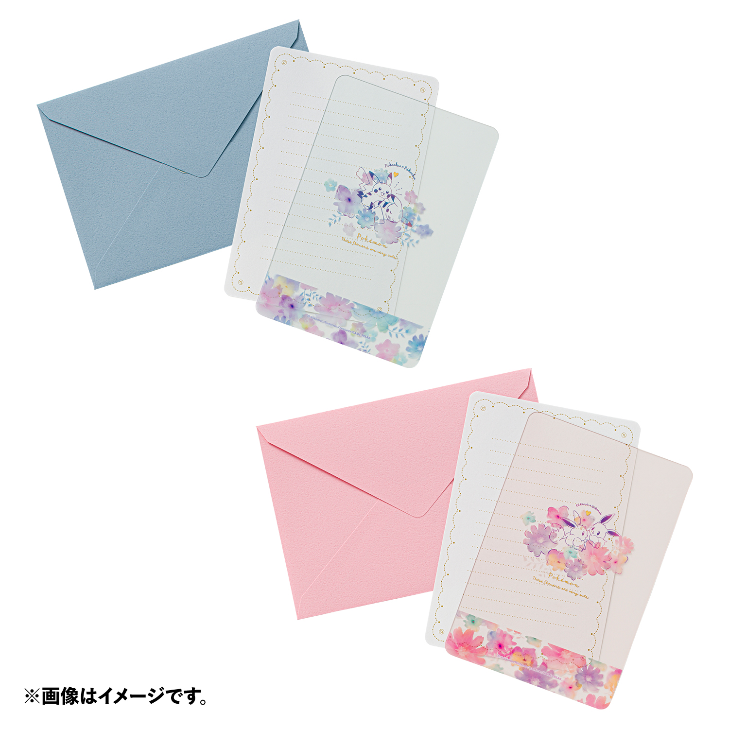 グリーティングカード 多目的 ピカチュウ flowers/イーブイ flowers 価格：550円