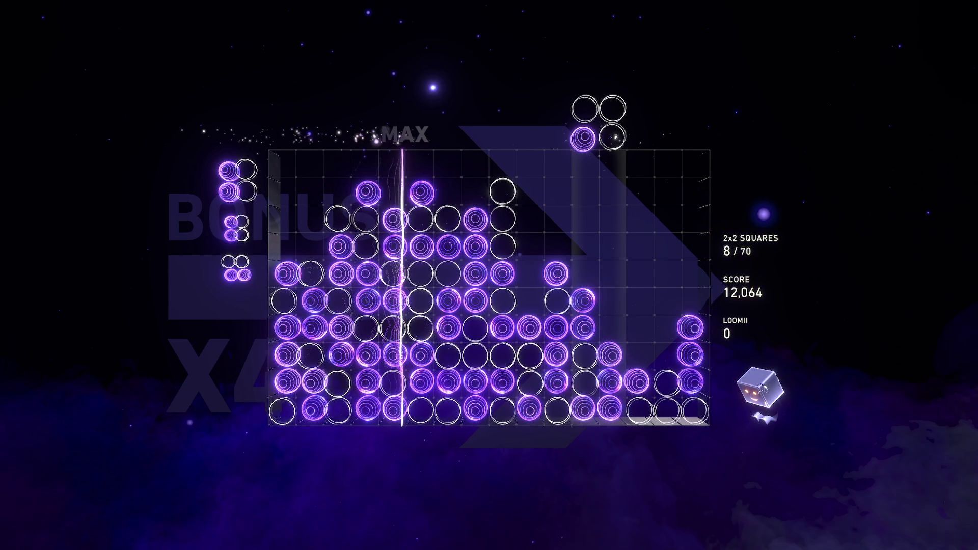 ブロックによって質感やエフェクトが全く異なる。そのブロックが消えるエフェクトと共に効果音が生まれ、その連続が音楽になっていく