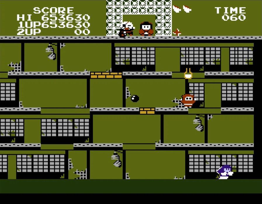 薬ビンを取ると、じゃじゃ丸くんが数秒間だけ無敵状態になる