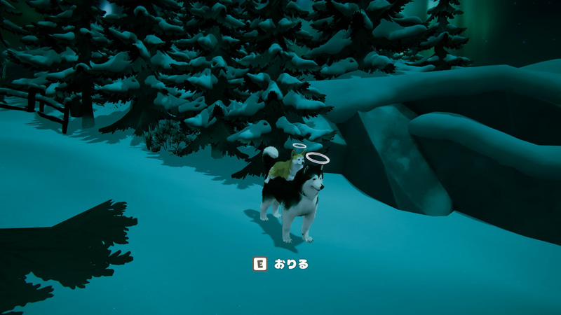 背中の上に乗せてもらって移動