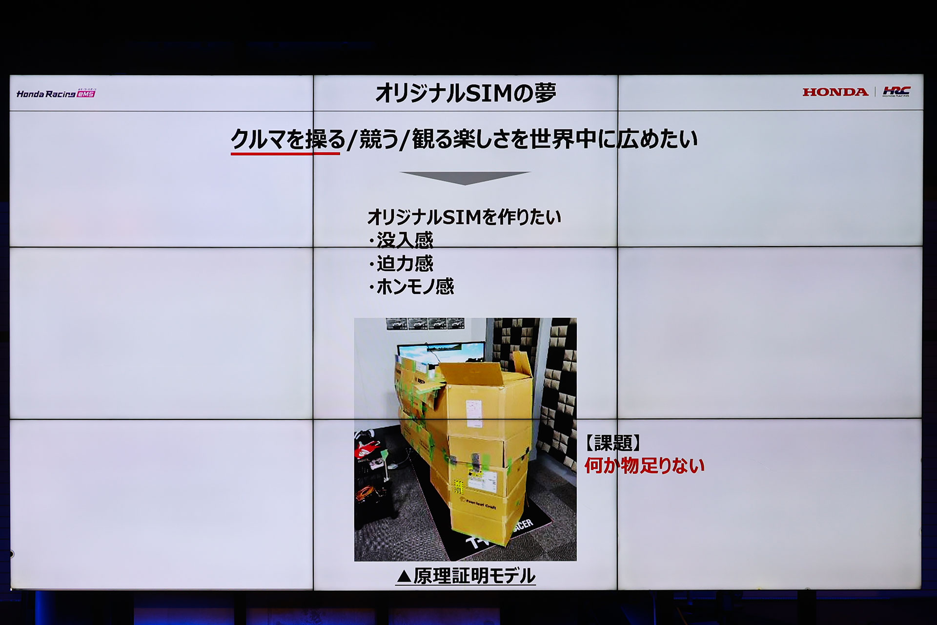 段ボールで作られた、初期の原理証明モデル