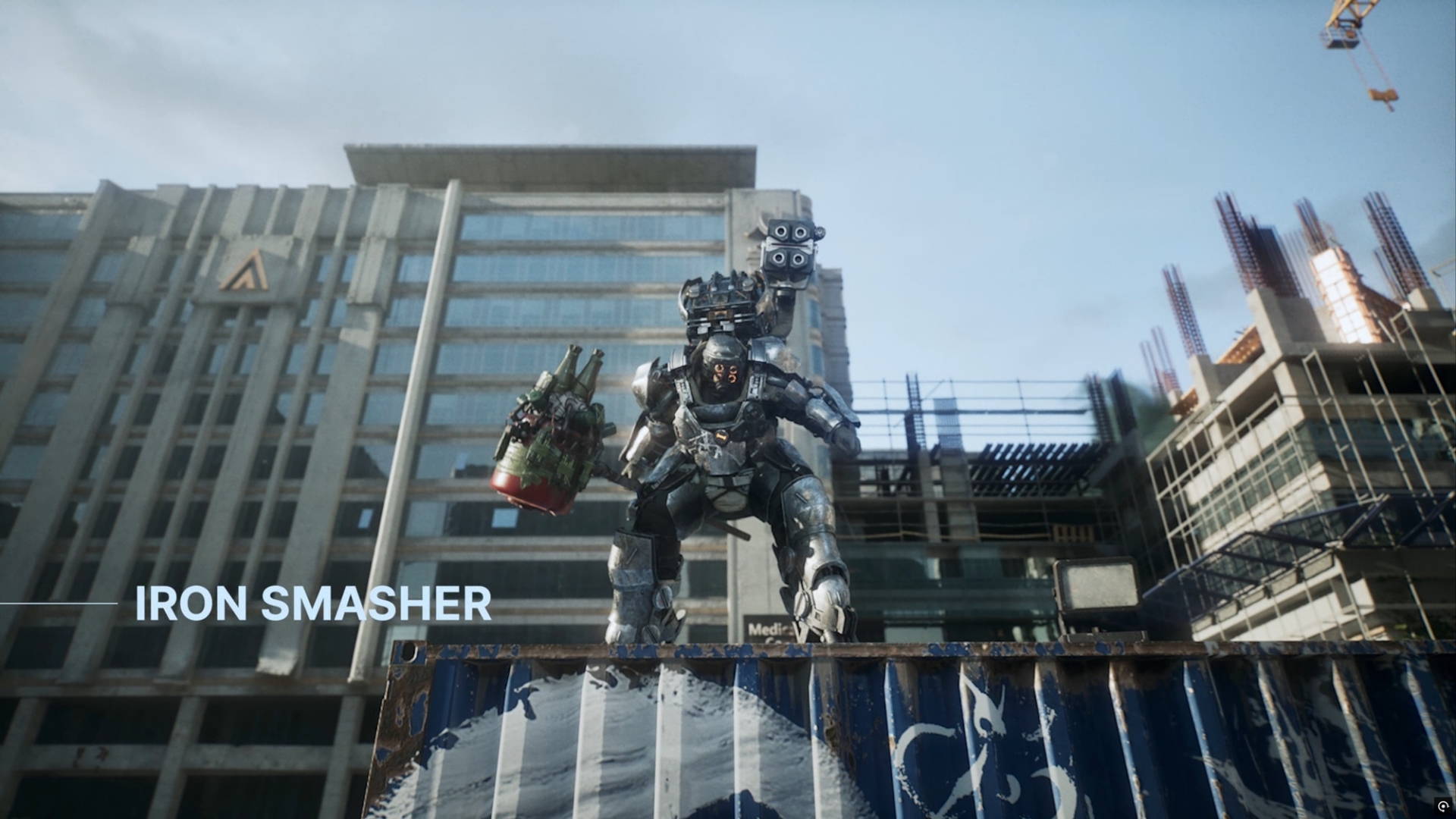 ボスの「IRON SMASHER」。ロマン装備積みすぎの重量過多野郎だ