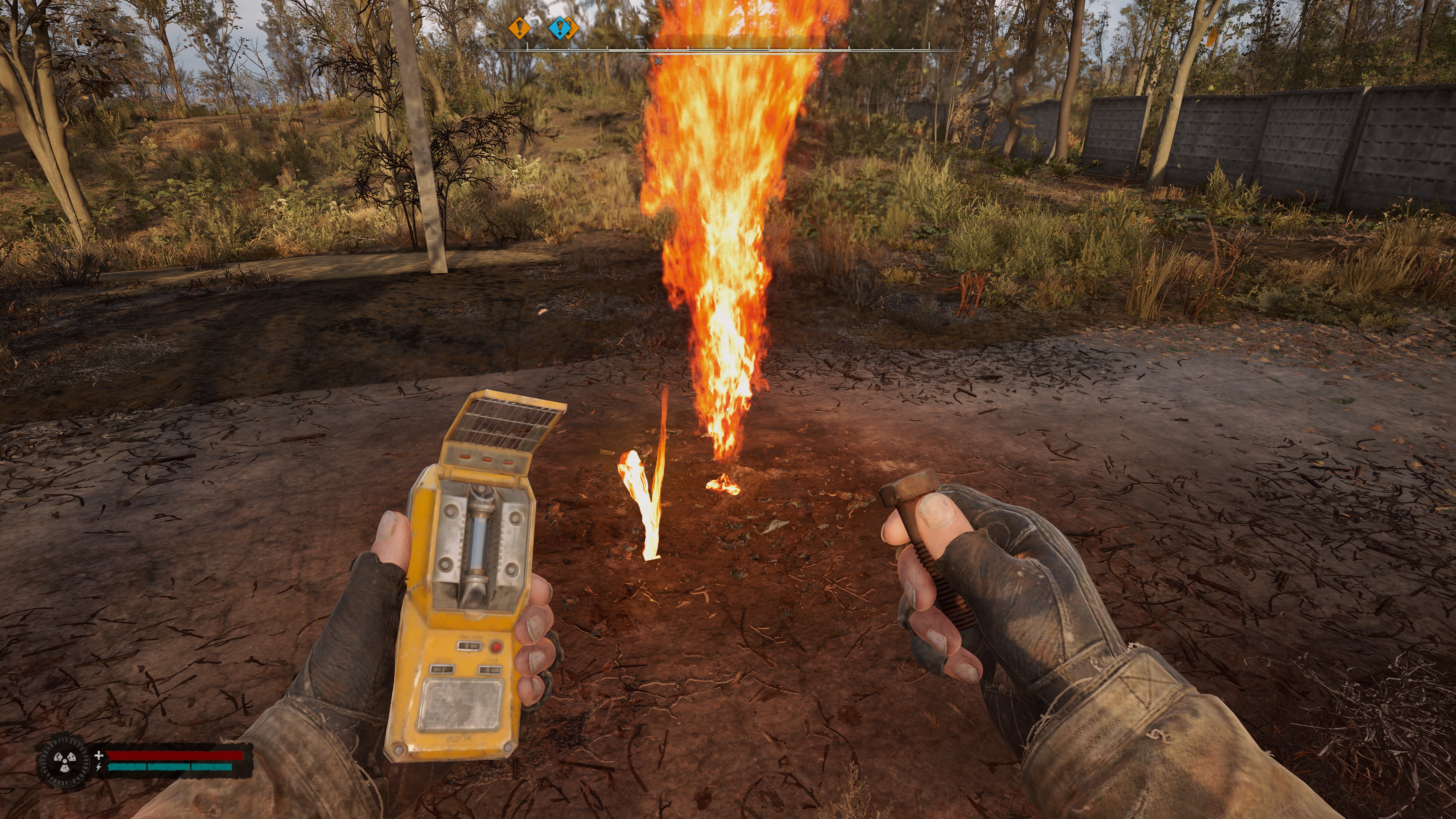 炎を吹き出すアノマリー。道の真ん中に存在するものも