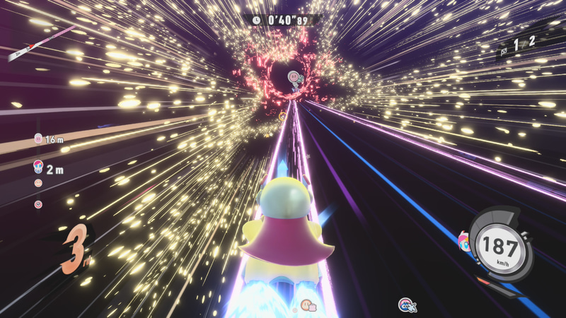 サイベリオ。近未来的なコース。行く手を邪魔するレーザー光線なども登場する