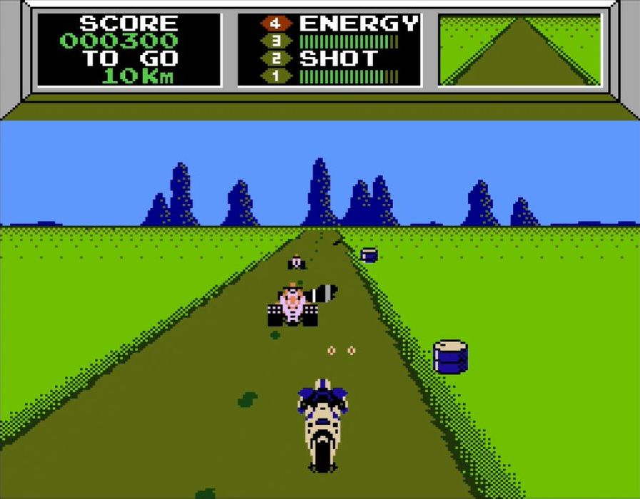 マシンガンを撃ち、敵や障害物を破壊できるのも快感だった