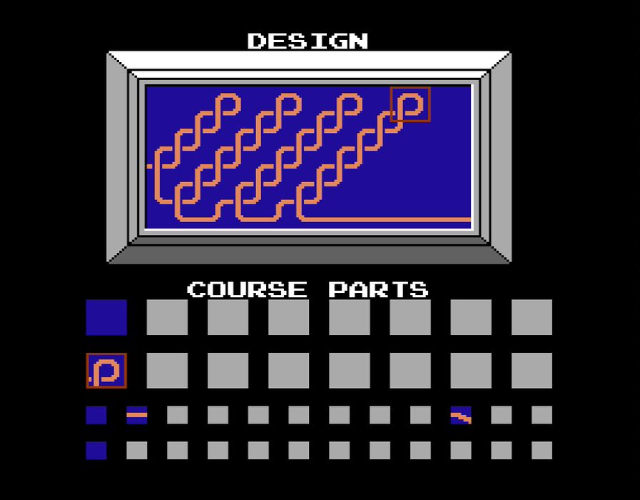 筆者の思い出の裏技。写真のようにデザインしたコースをクリアすると、どういうわけか大量得点が獲得できる