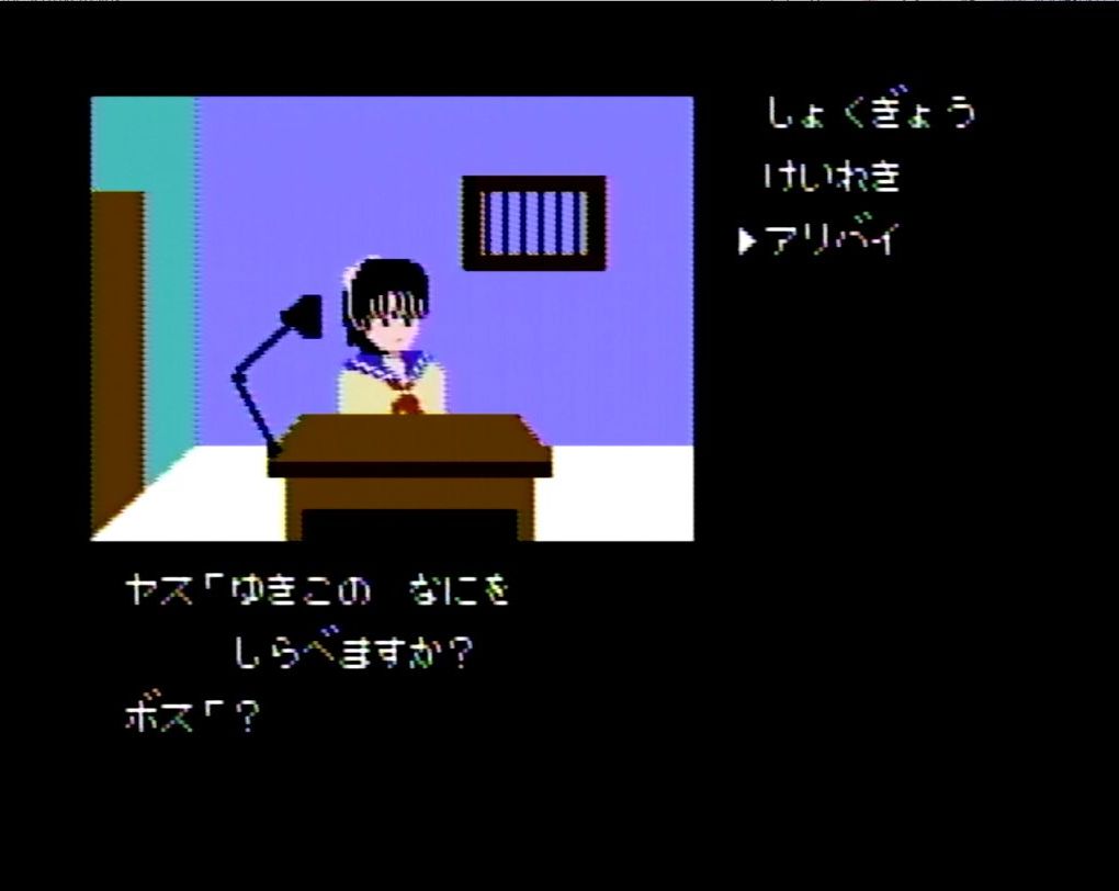 耕造の関係者などを呼び出し、事件当日のアリバイなどを聞き出すのが楽しい。写真は事件の鍵を握る重要人物である、平田の娘の由貴子