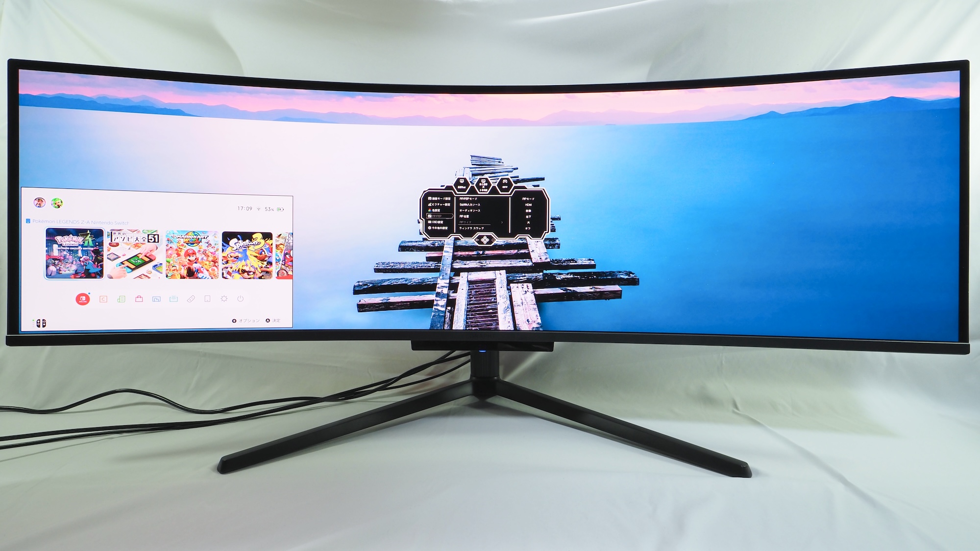 好みの位置とサイズで2画面表示が可能だ