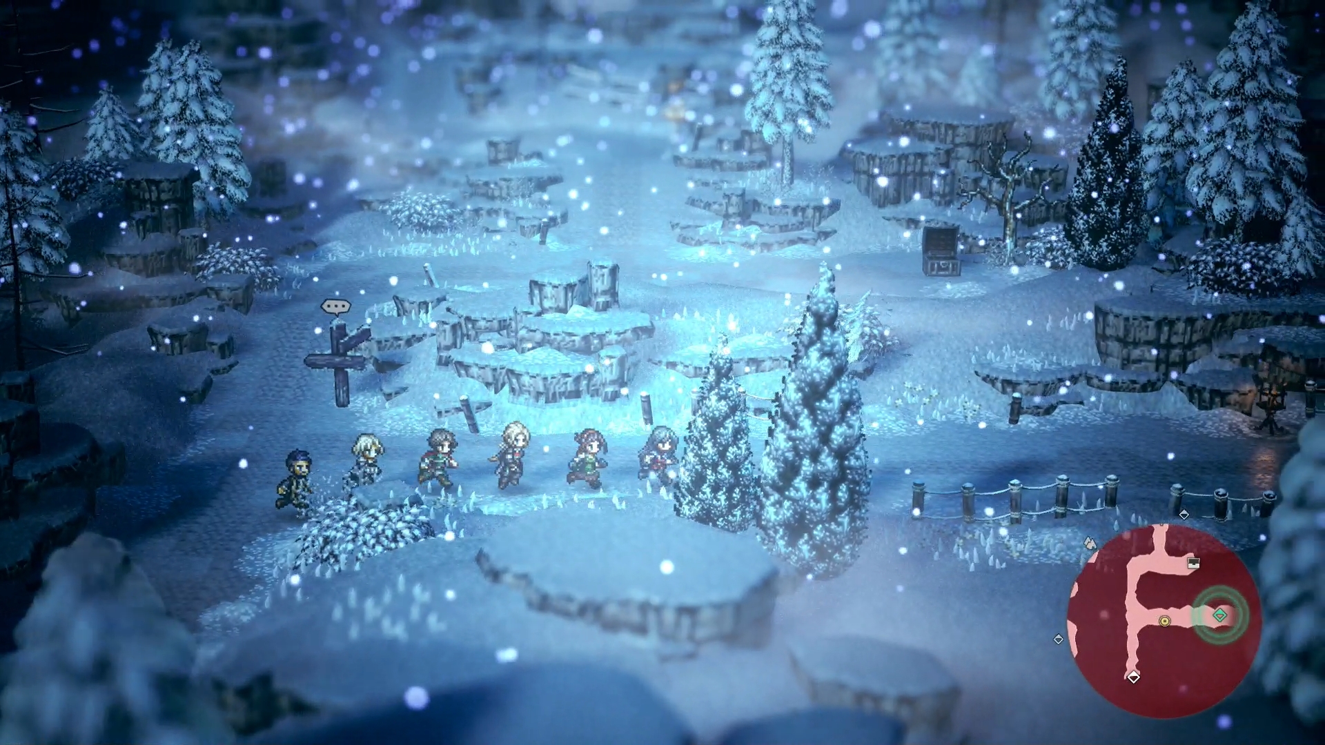 経験値を稼ぎたいときなどは、あえて走り回るのがコツ。仲間が増えると主人公の後に最大8人までの味方がゾロゾロと付いてきてくれるので、見た目も壮観に