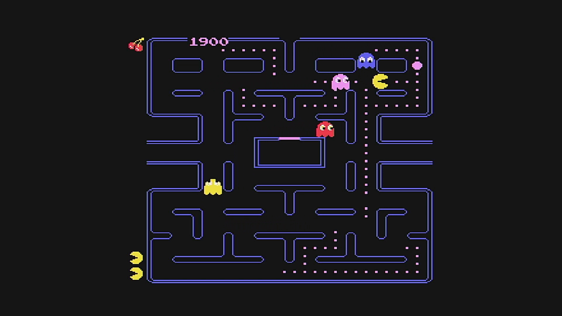 「ATARI 7800」版パックマン。アーケードのオリジナルに近い雰囲気だ