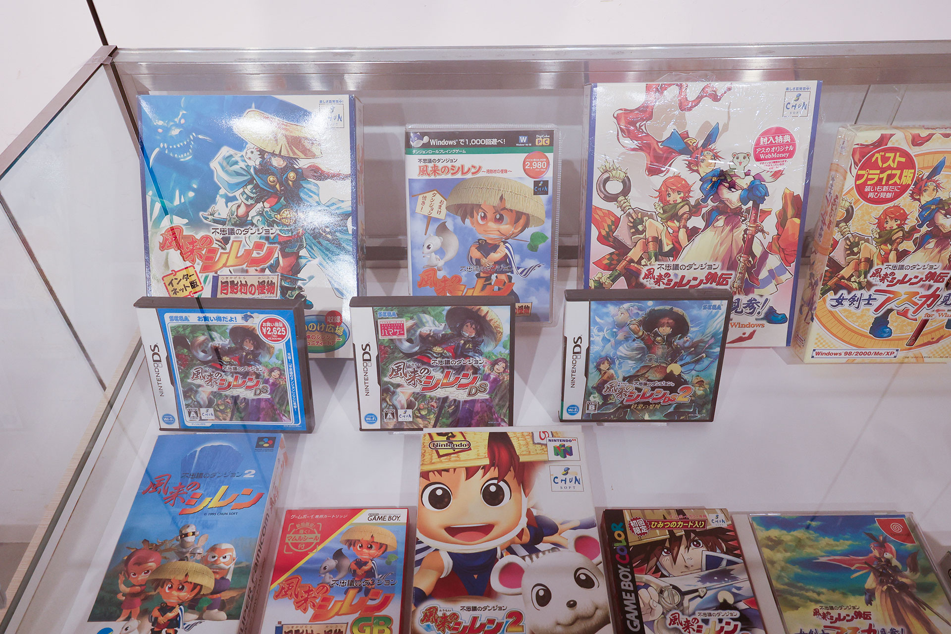 今となってはかなりレアなPC版なども展示されていた