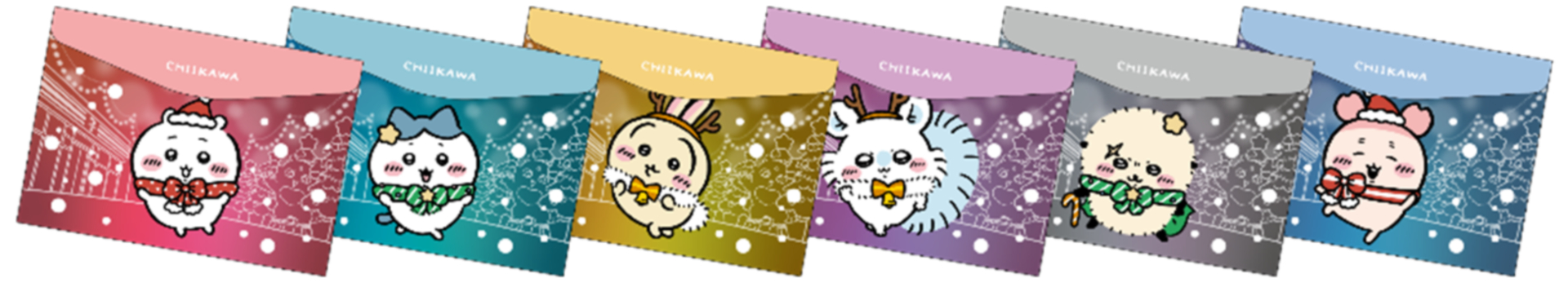 ちいかわオリジナルフラットケース（数量：1店舗につき全6種、各4枚、先着24枚　※お好きなデザインを選べます）