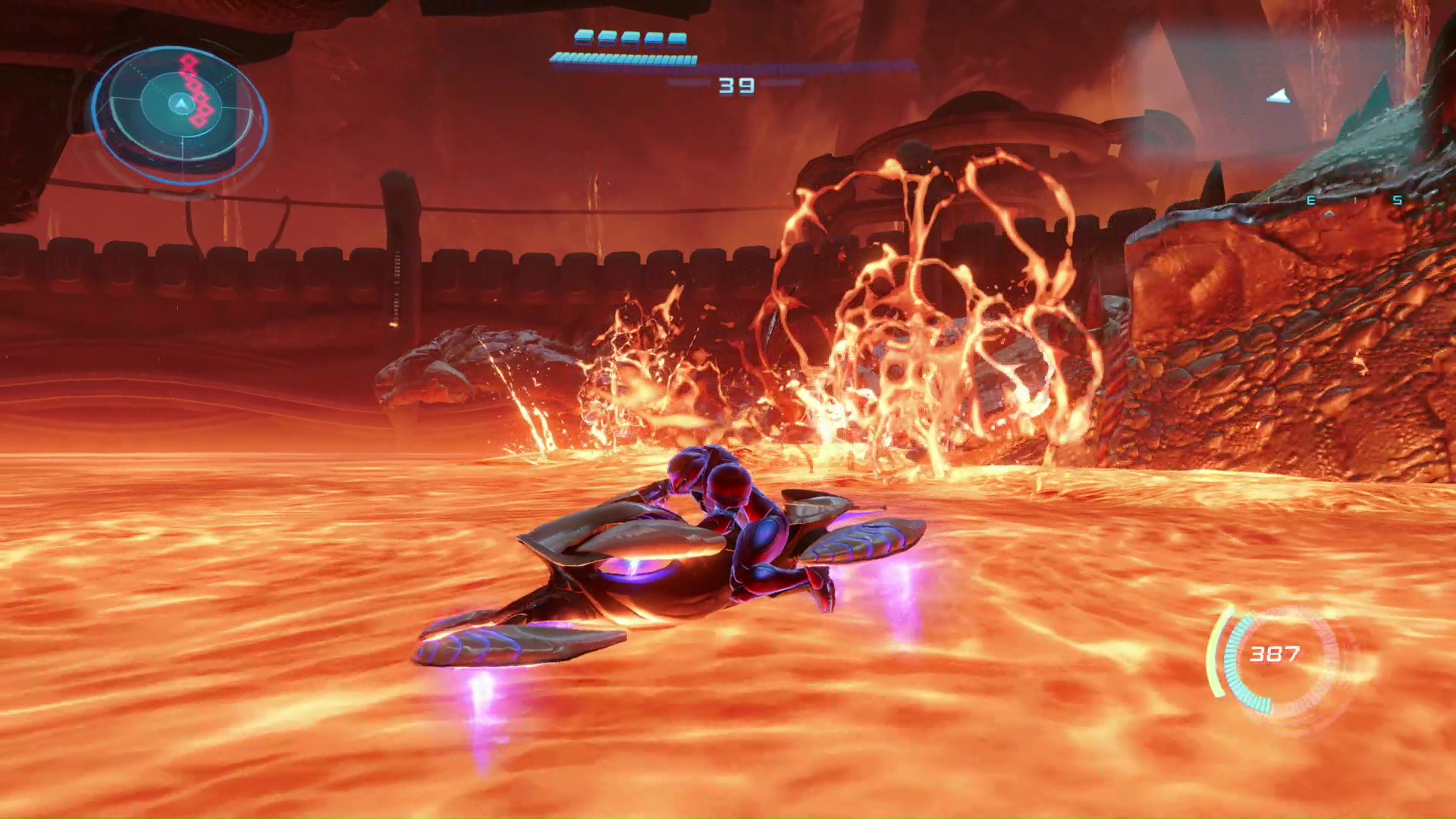 改良によりマグマの上も走れるようになったヴァイオラ。ボスとの戦闘でも活躍する