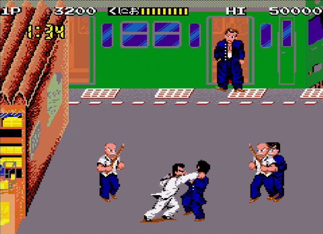 くにお君の周りを取り囲む、いかにもワルそうな敵のヤンキーたち