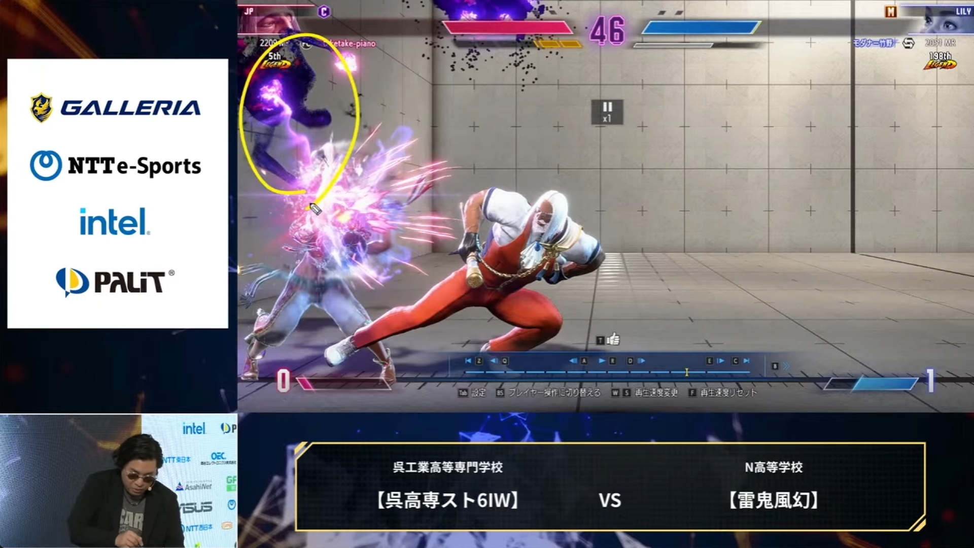 試合終了後にはストーム久保氏が試合での見所ポイントを紹介。タッチペンによる図解入りで分かりやすく解説してくれた