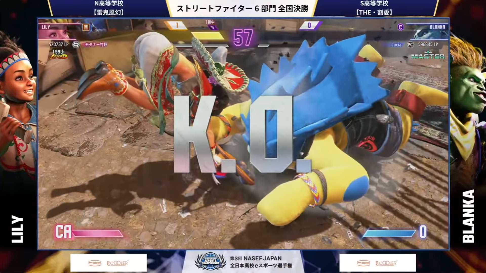 大将戦はN高等学校のリリー(モダン)を使うモダナー竹野選手、S高等学校はブランカ(クラシック)使いのLucia選手による1戦で、モダナー竹野選手が見事に2-0で勝利し、延長戦が行なわれる運びとなった