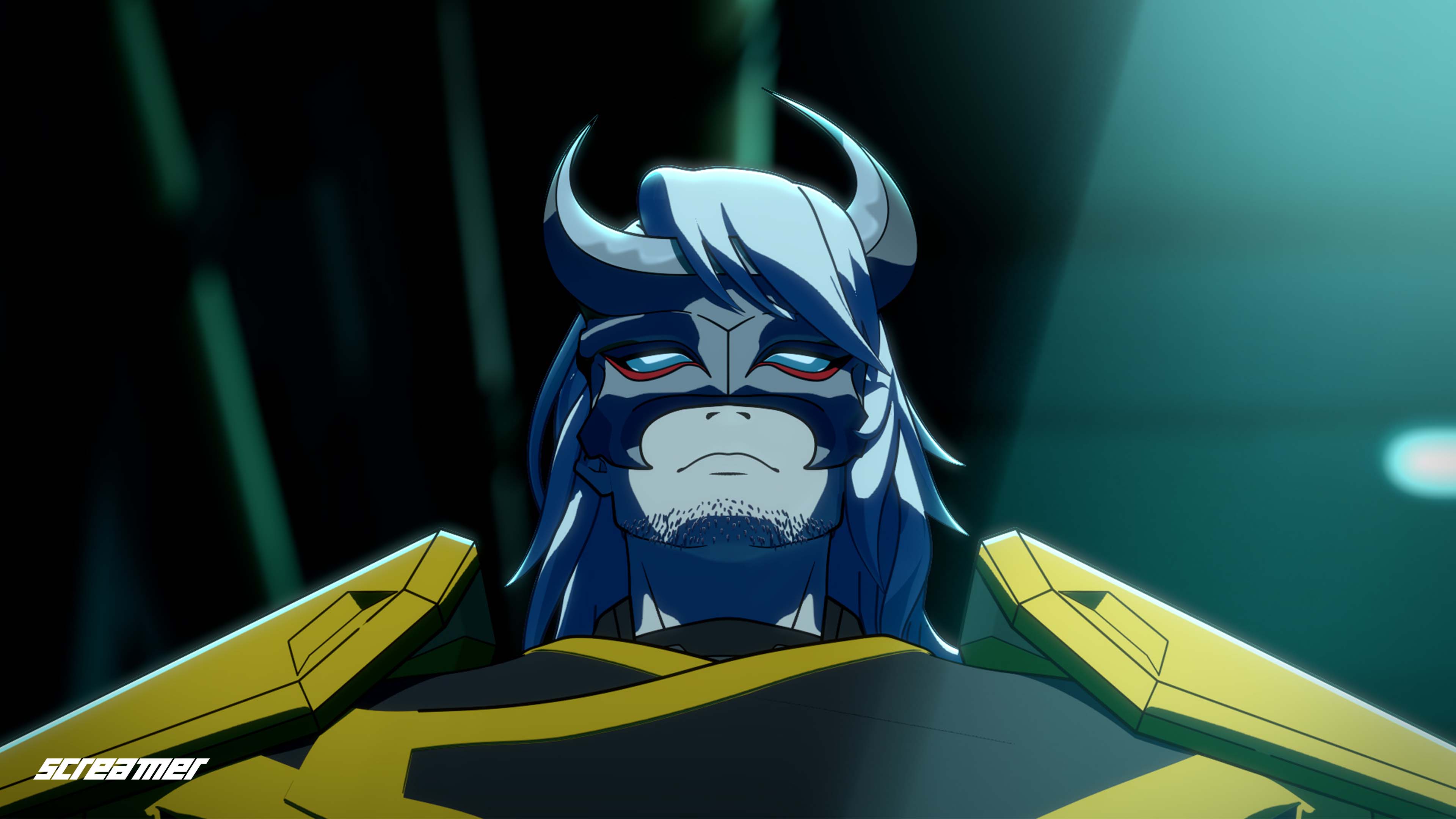 謎の仮面の男の正体は誰なのか? レースの主催者でもあり、物語の根幹とも言える重要なキャラクター、アポロについてはあまり過去のレースアニメの影響はなかったようだ