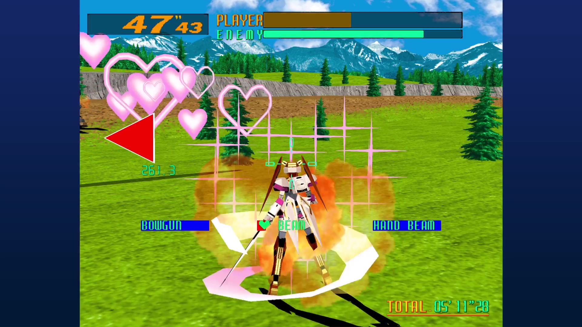 “美少女戦士”風のシルエットのフェイ-イェン。HPが半分になるとハイパー化して武装が強力になる