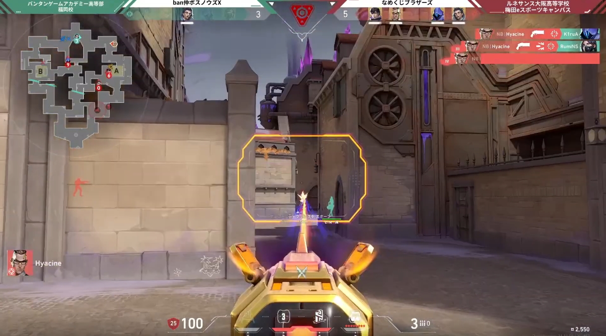 「なめくじブラザーズ」は9ラウンド目に情報戦に勝利し、有利なポジションをとったHyacine選手が見事なエイムでキルをとるなど、好プレーで最後まで流れを渡さなかった。