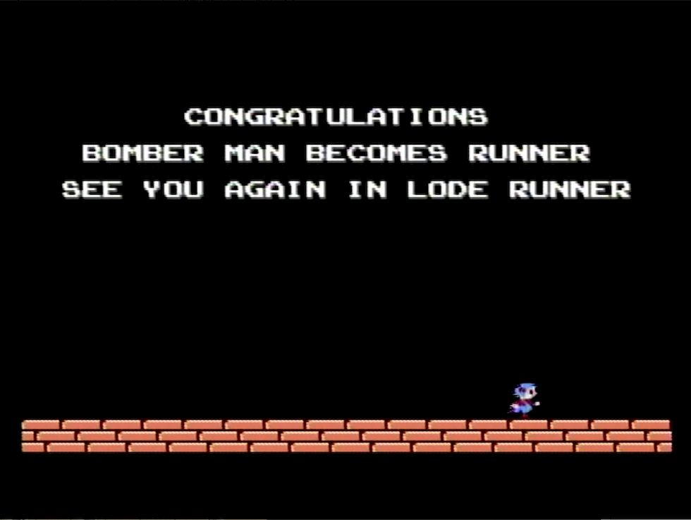 ステージ50クリア後、ロボットがランナーに変身するシーンは、当時のテレビCMでも放送されていた