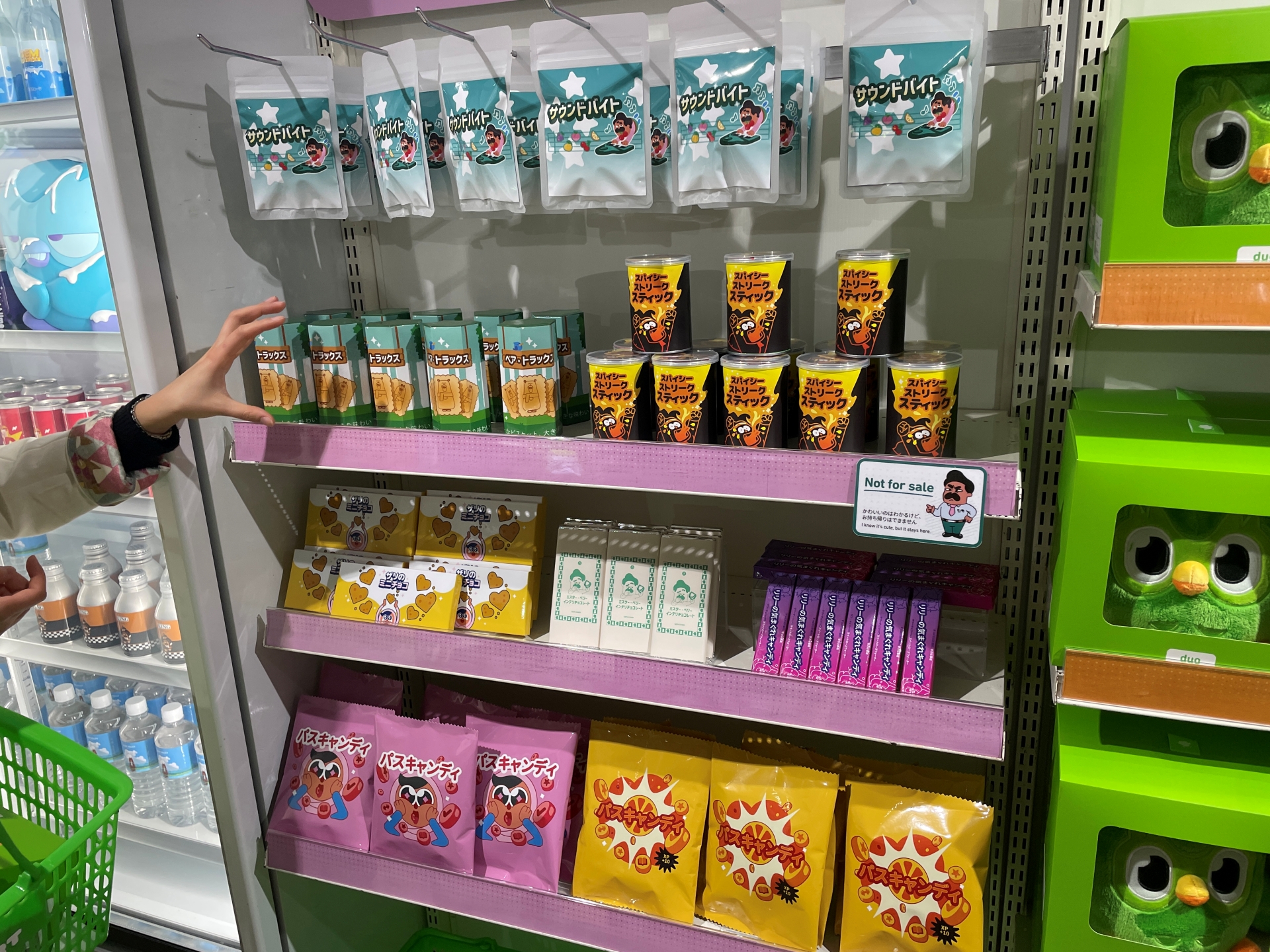 こちらは非売品コーナー（ディスプレイ）。手に取りたくなるが、売ってないので注意