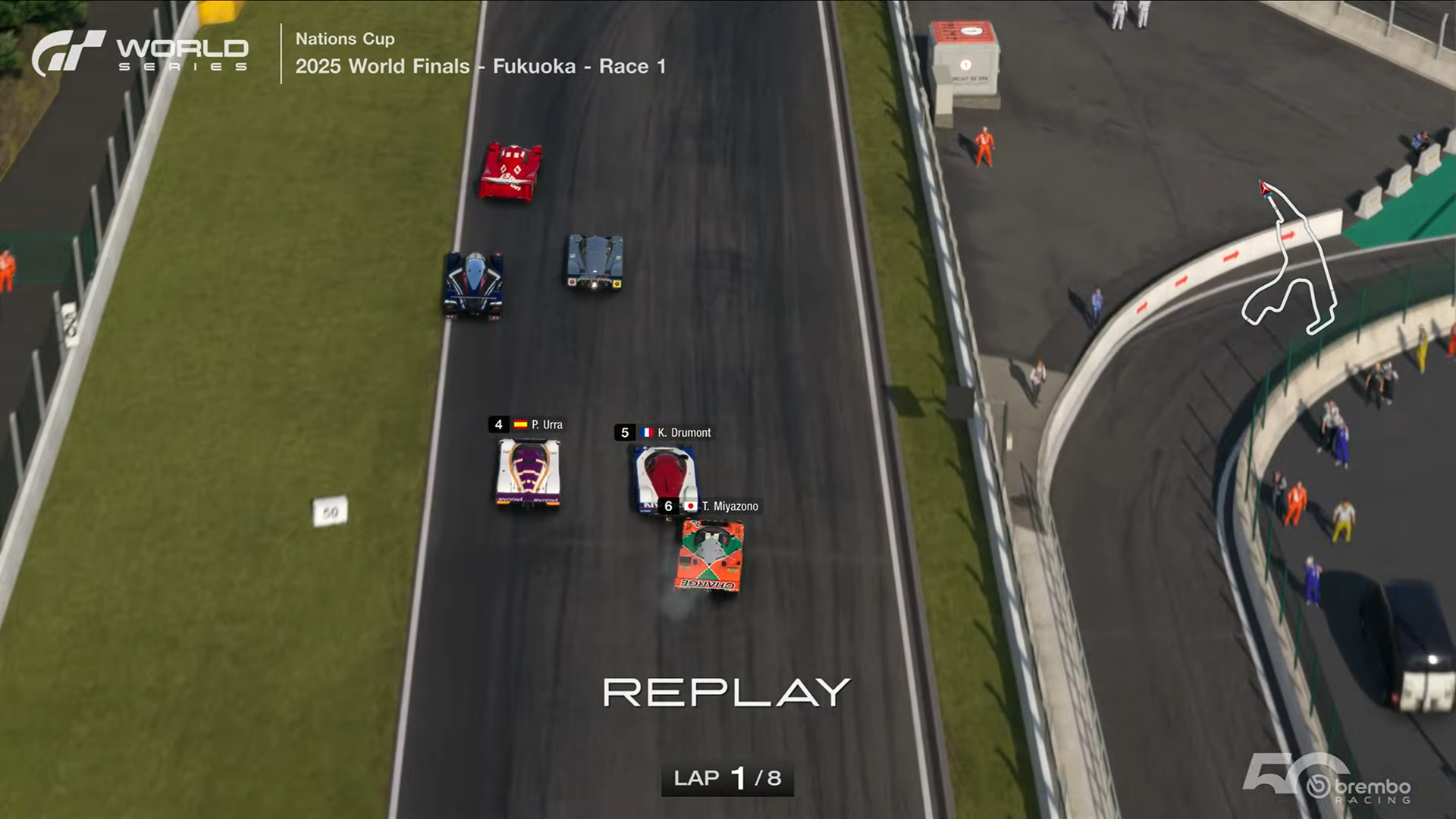 1周目に宮園選手がカイ・デ・ブラン選手と接触。この一件で宮園選手は1秒ペナルティが科せられる