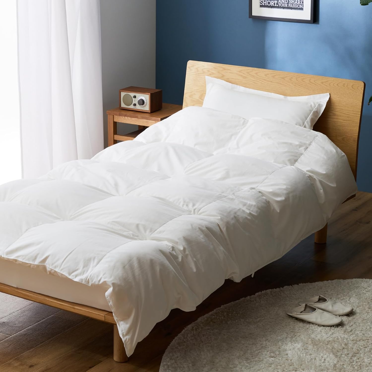 【Amazon.co.jp限定】【甲州羽毛ふとん】洗える羽毛肌掛けふとんシングル（ホワイト）