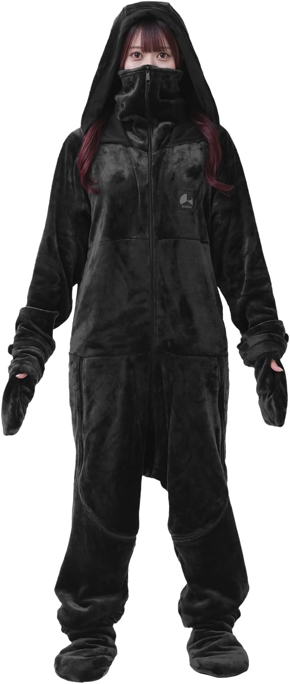 Bauhutte(バウヒュッテ) 着る毛布 ゲーミング着る毛布 ダメ着 4G ネクスト ブラック Lサイズ