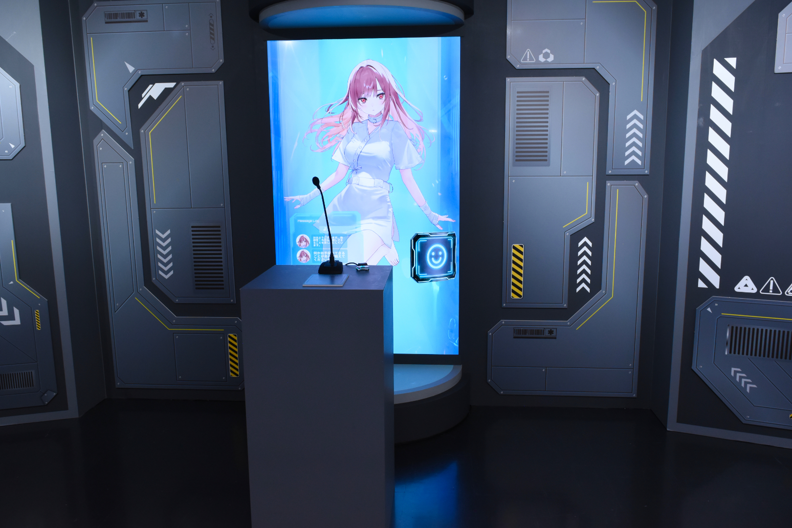 ポッドの中にいるニケと自由に会話が楽しめる