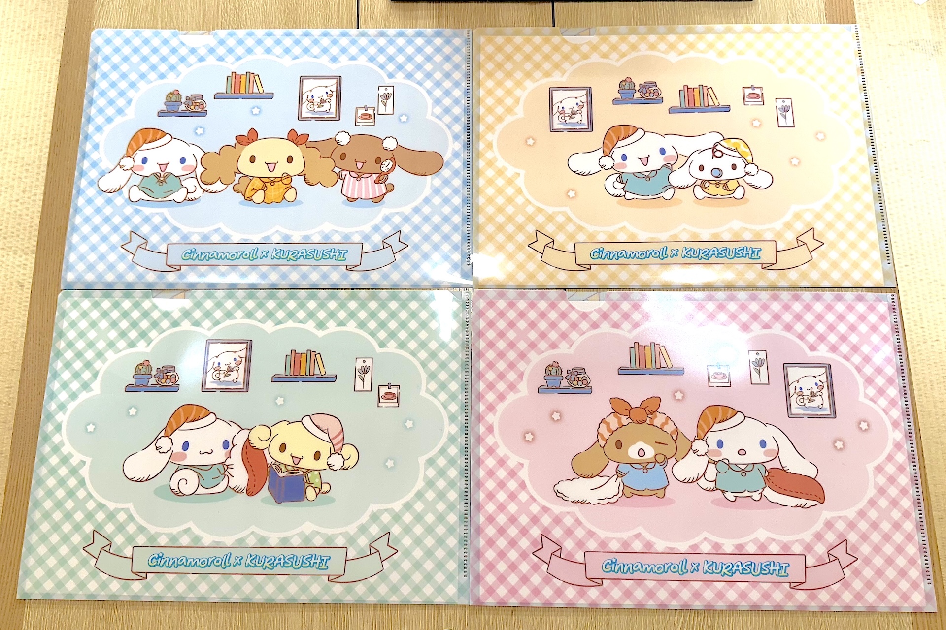 クリアファイルは全4種。A4サイズのプリントなどがジャストサイズで収納可能だ