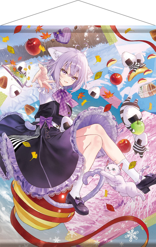 折り畳み式 B2タペストリー：はねこと氏描きおろしのパッケージイラストをB2の大判サイズで楽しめる