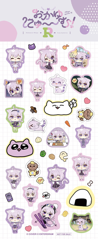 デザインシールセット：デフォルメイラストや、猫又おかゆさんがデザインしたイラストをまとめたシールセット